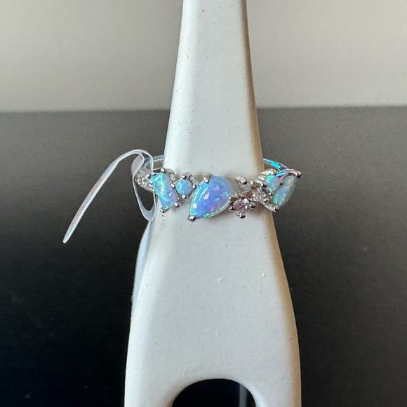 BP Sterling Band with Light Blue Fire Opal (RBP 5710) - Picture 12 of 12
